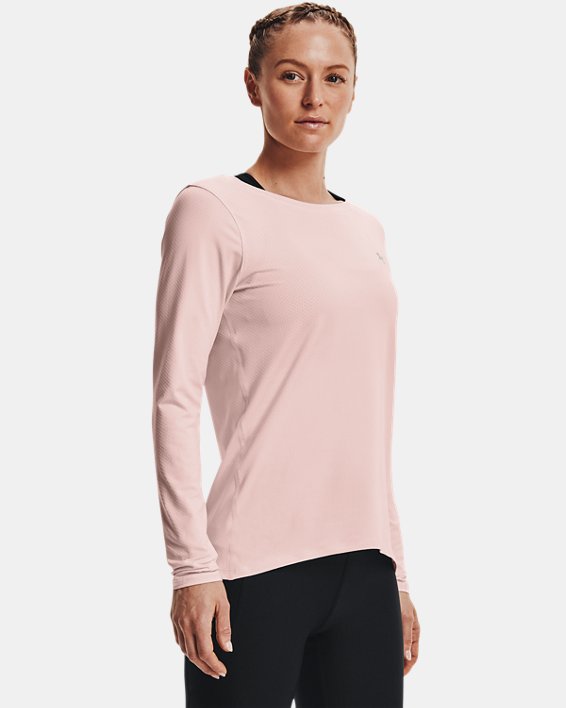 Women's HeatGear® Armour Long Sleeve, Pink, pdpMainDesktop image number 0